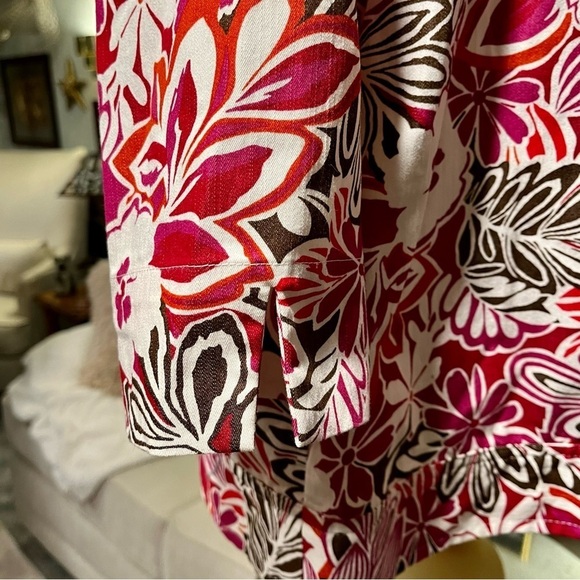 KORET Floral Shacket Women's Size L Jacket MOD Colorful Button-Up Stretch - Picture 10 of 15